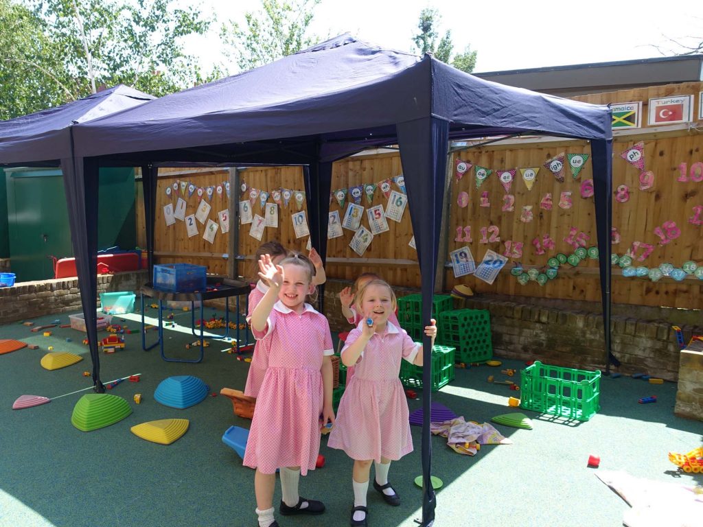 girls playing outside