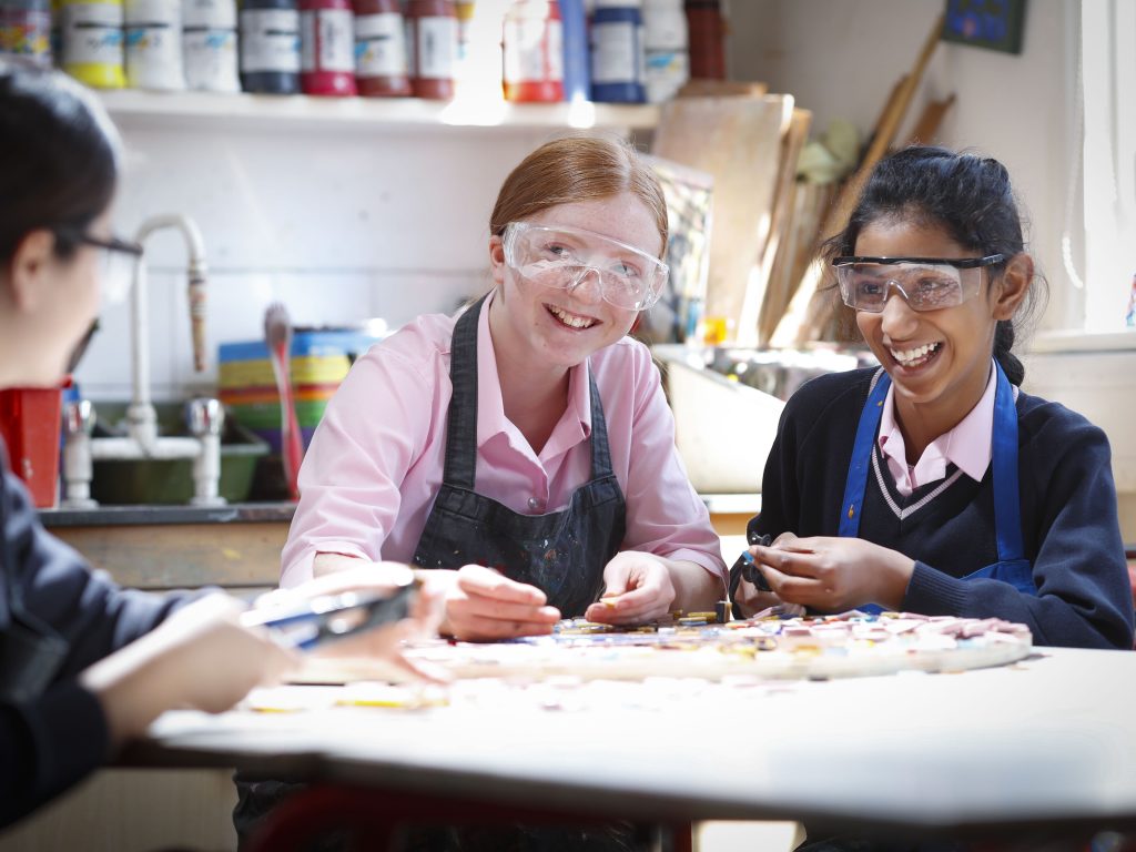 students in a craft making class