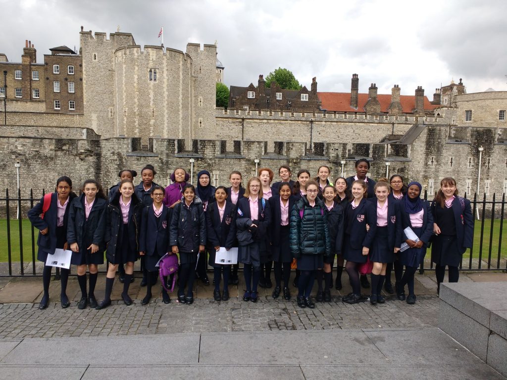 students outside the Tower of London