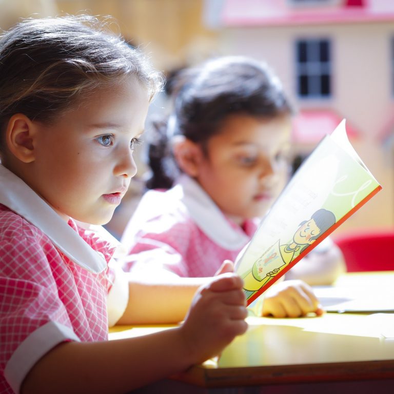 little girl in class