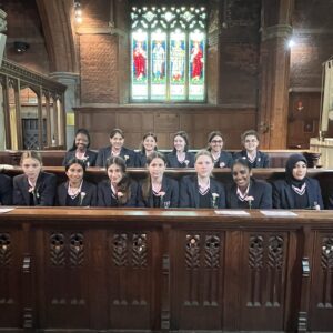 Students in a chapel