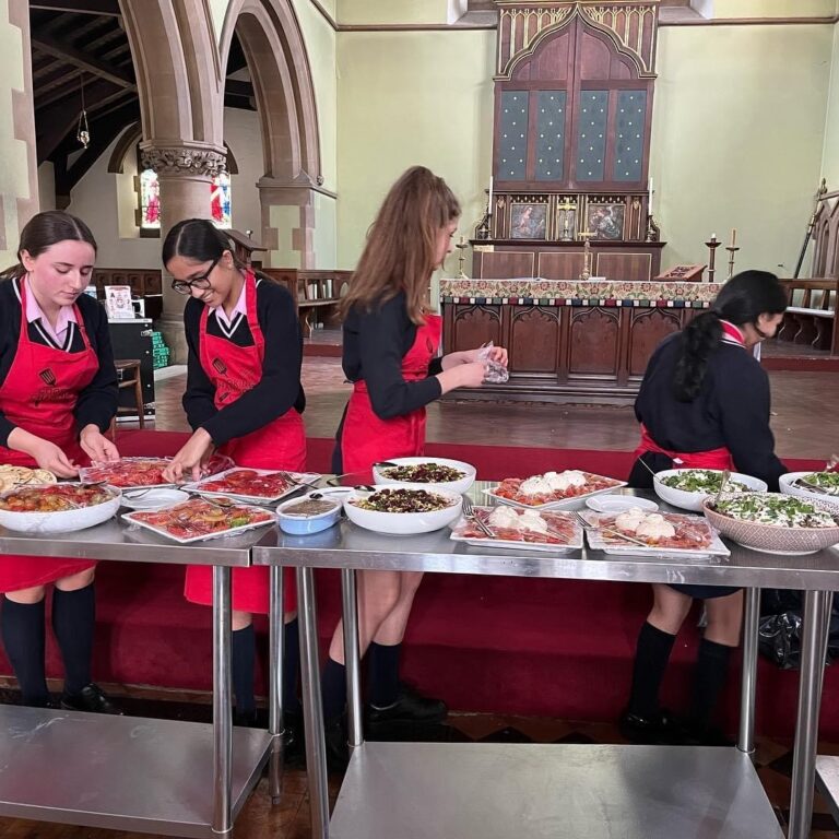 children preparing food