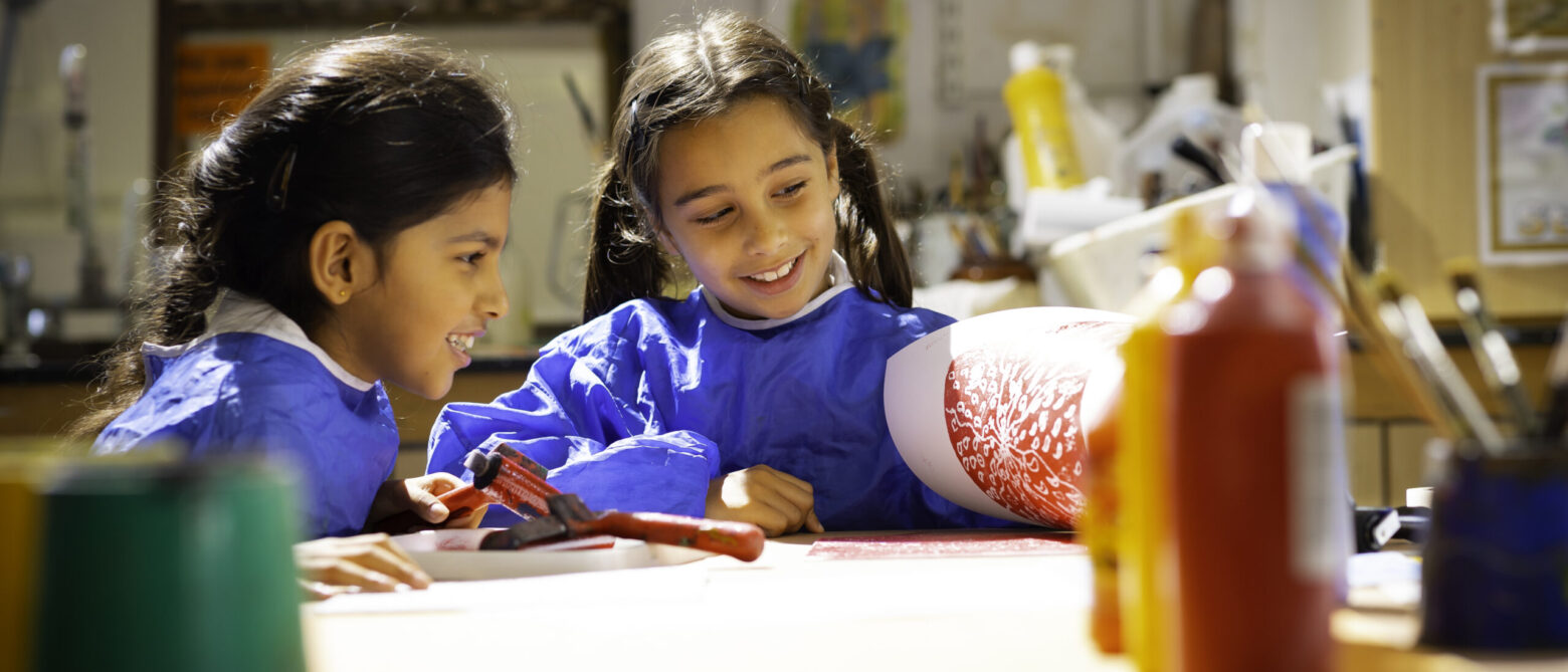 students in an art class