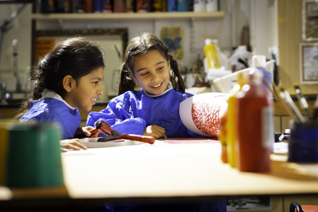 students in an art class