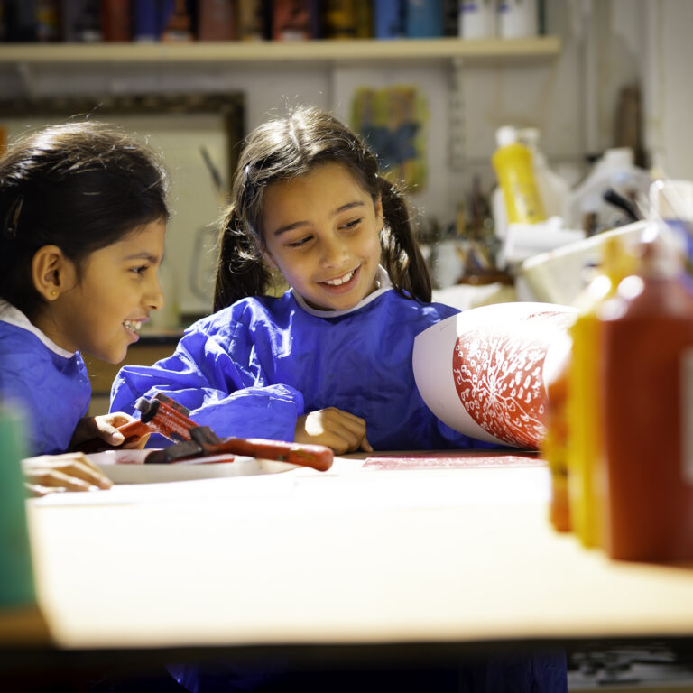 students in an art class