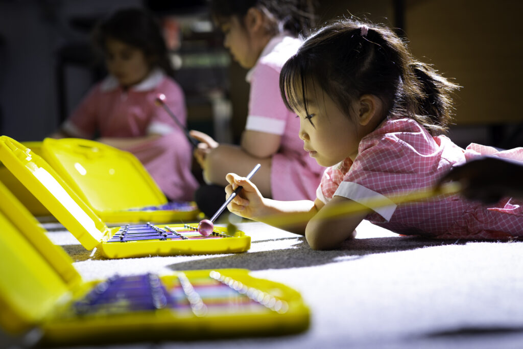 students playing instruments