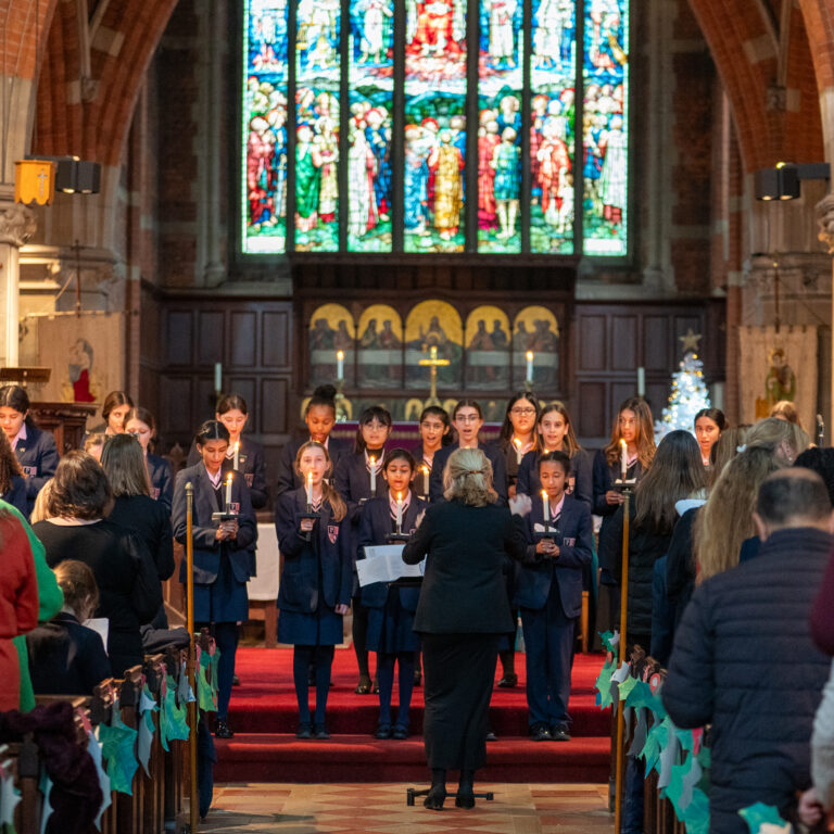 girls in a christmas carol concert