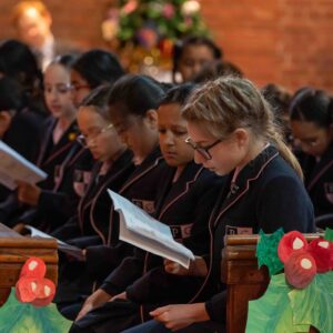 girls in church